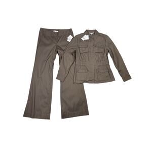 NWT Vtg CAbi Keys Jacket Trousers 2 Piece Set Womens Medium/10 Brown Deadstock